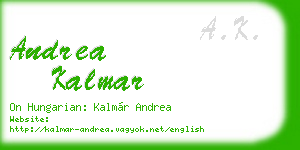 andrea kalmar business card