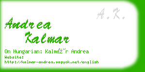 andrea kalmar business card